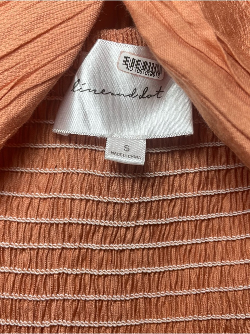 Line & Dot Rust Halter Midi Dress Button Front Smocked Back Size S Summer - Picture 6 of 15